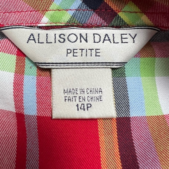 Allison Daley Plaid Blouse  14 P - Picture 3 of 12